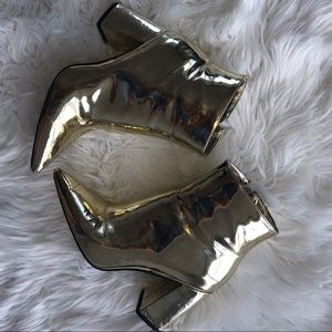 Public desire chrome gold booties